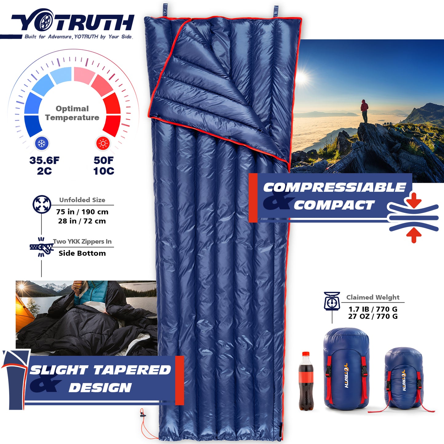 Ultralight 27oz Down Sleeping Bag