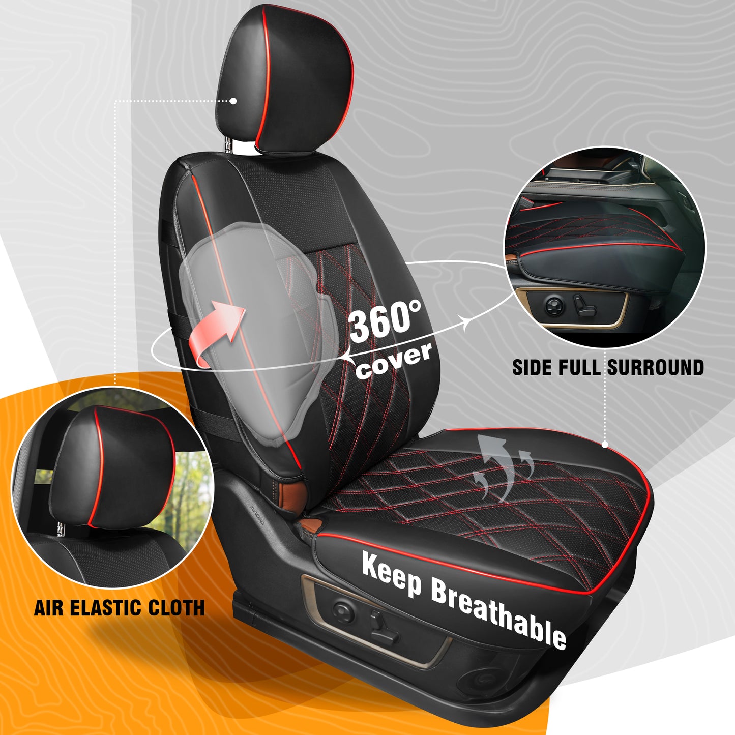 Fundas de asiento Yotruth para Tacoma, hechas a medida para modelos Toyota Tacoma con cabina extendida y cabina doble de acceso para tripulación 2016-2023, color rojo