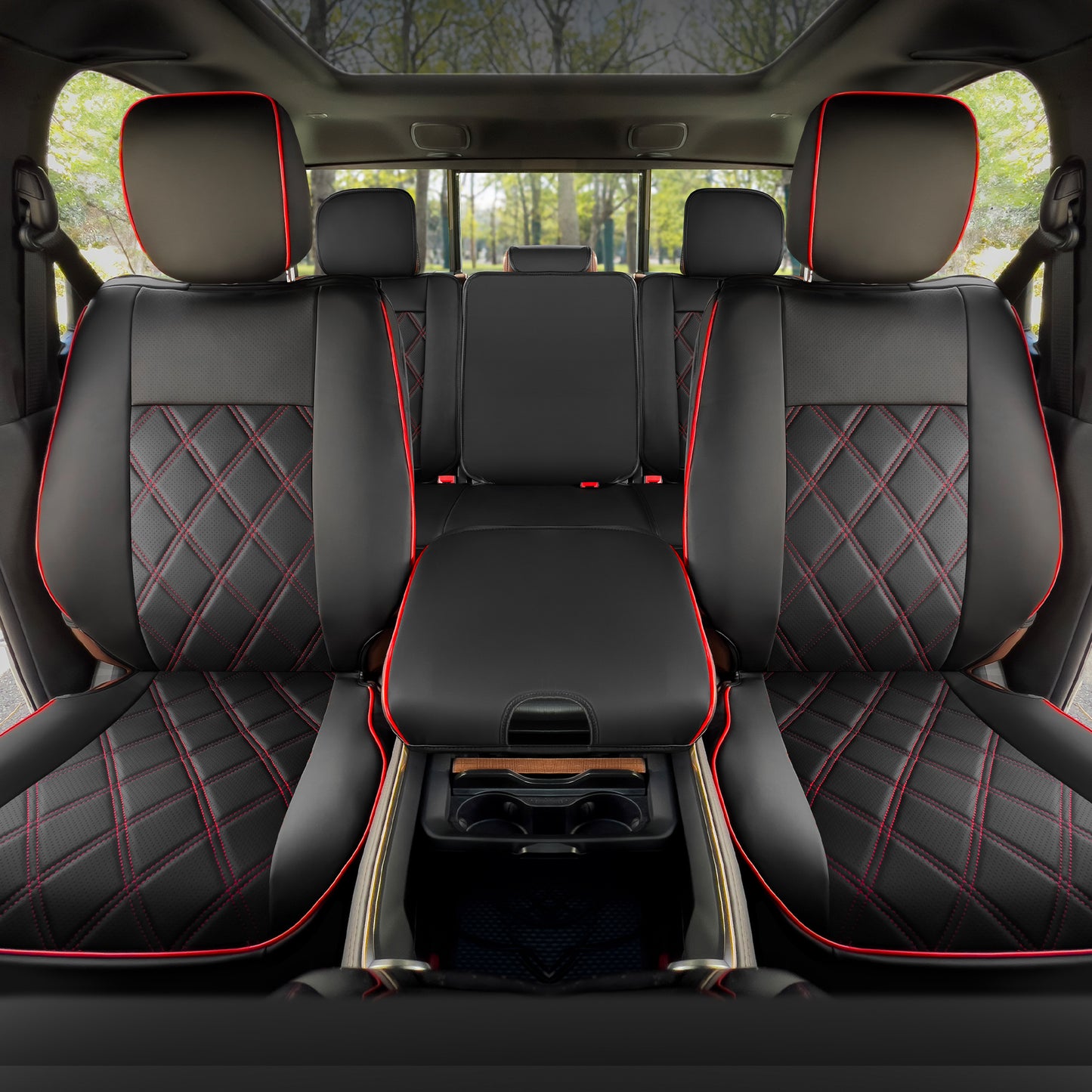 Fundas de asiento Yotruth para Tacoma, hechas a medida para modelos Toyota Tacoma con cabina extendida y cabina doble de acceso para tripulación 2016-2023, color rojo